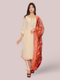 Women's Straight Kurta-Pant & Dupatta Set-0